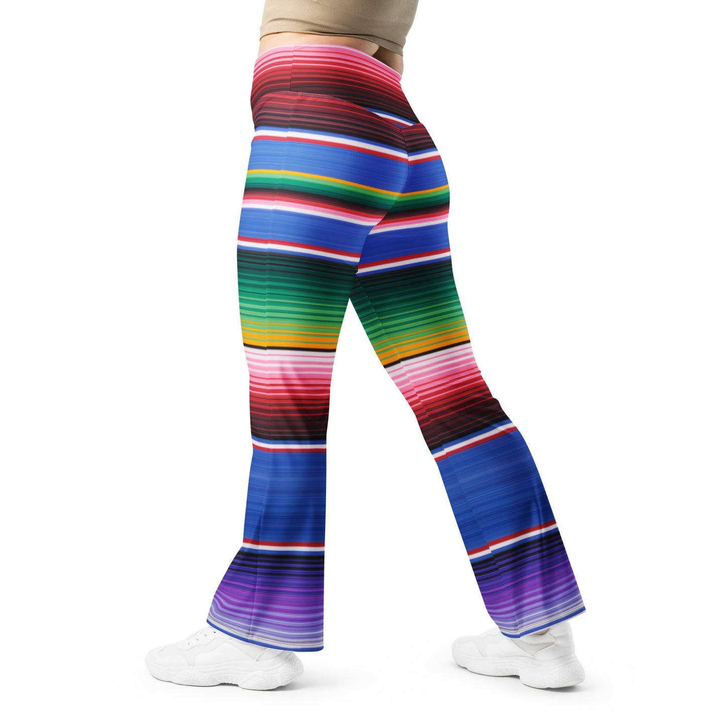 Shades of Purple Mexican Serape Printed Flare leggings