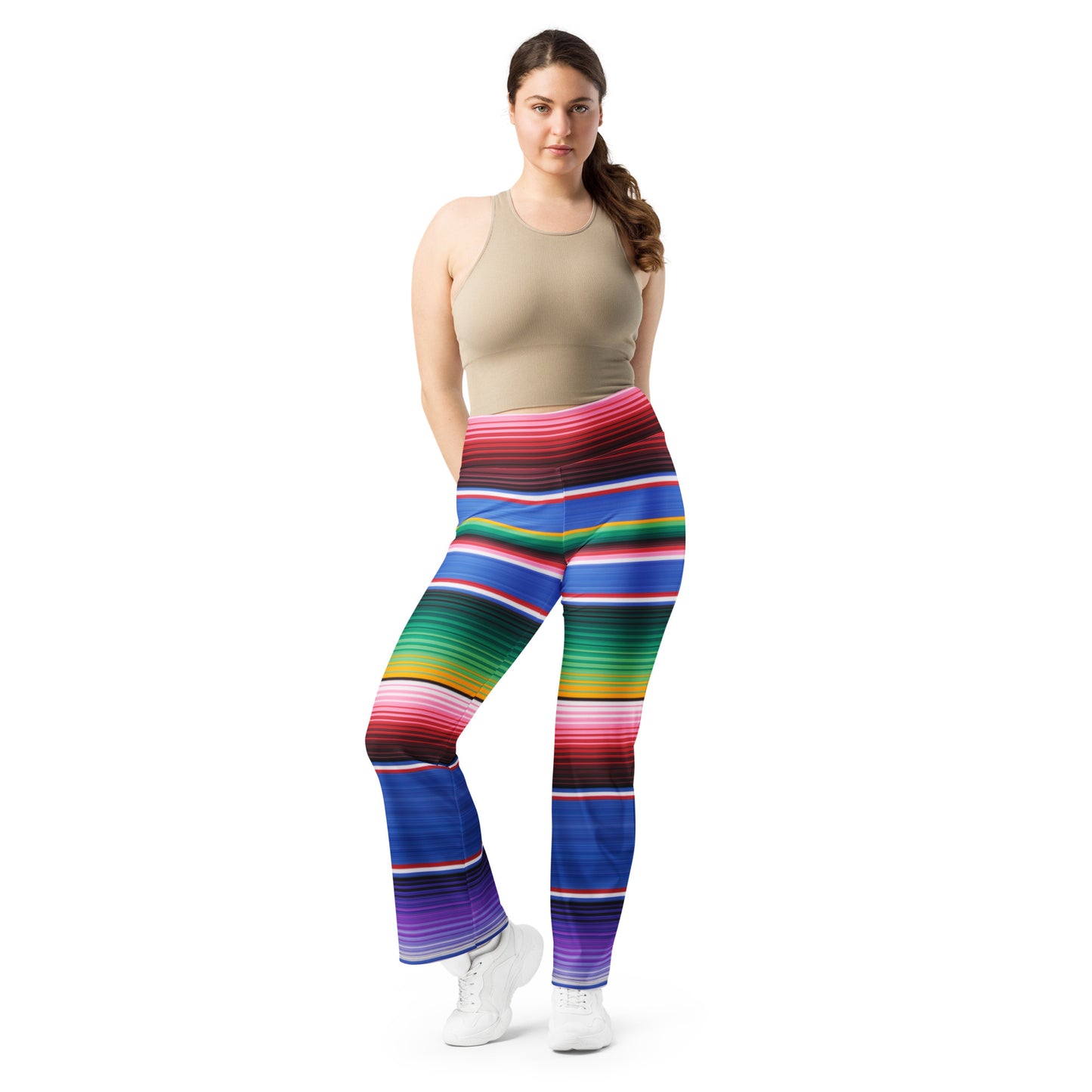 Shades of Purple Mexican Serape Printed Flare leggings