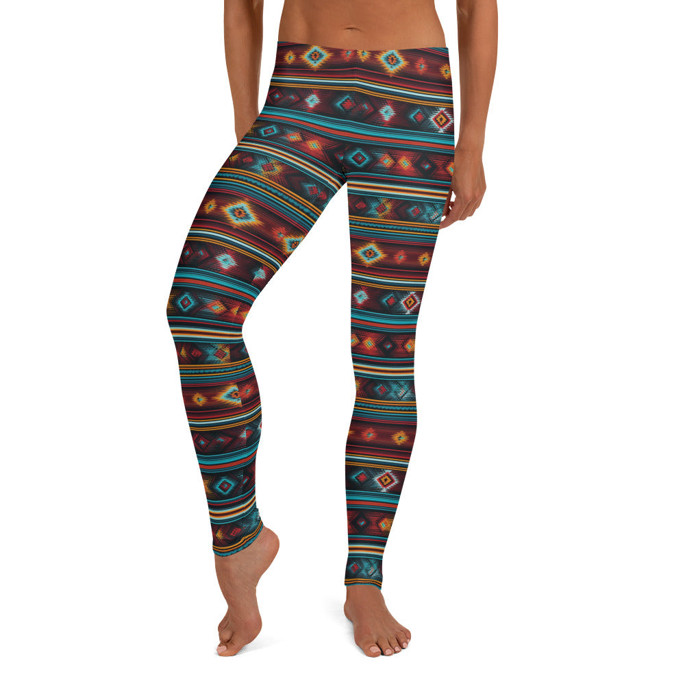 Mexican Blanket Geometric Pattern Leggings