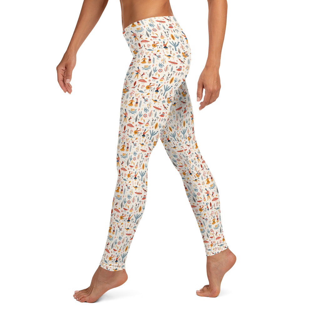 Latin Countryside Art Pattern Leggings