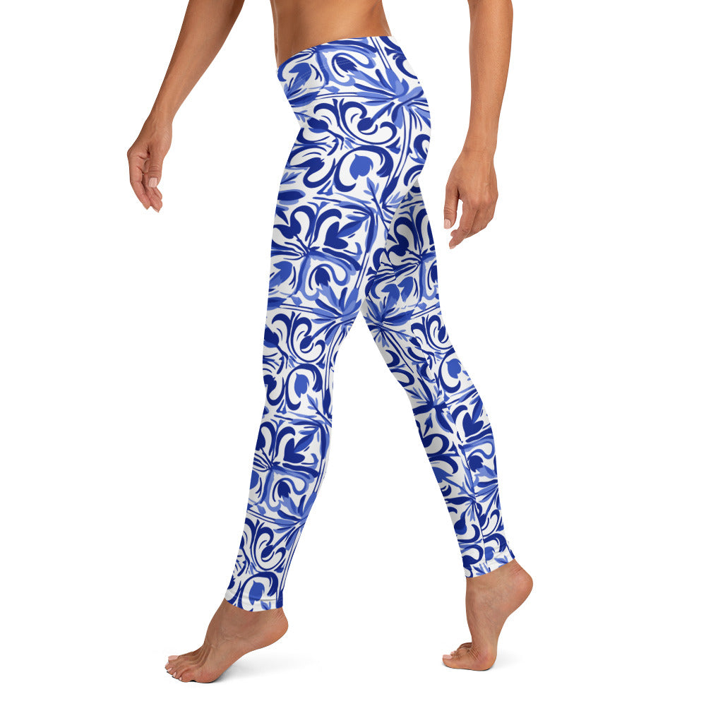 Azul Geometry Mexican Pattern Leggings