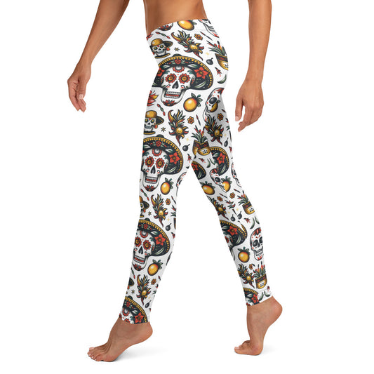 Mexican Sugar Skull Pattern Leggings