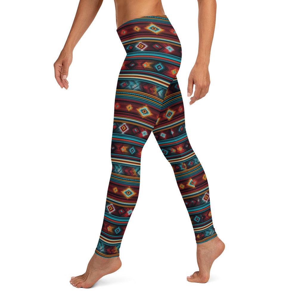 Mexican Blanket Geometric Pattern Leggings