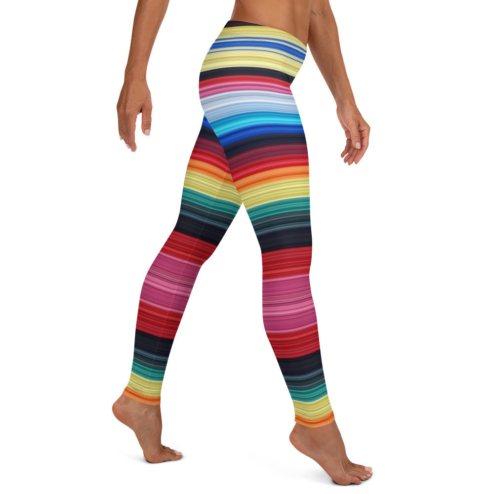Mexican Serape Shades of Yellow and Pink Leggings