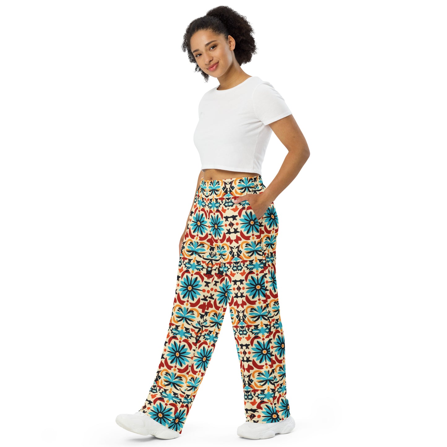 Geometric Art Super Soft Wide-leg Pajama/Sweats Bottoms