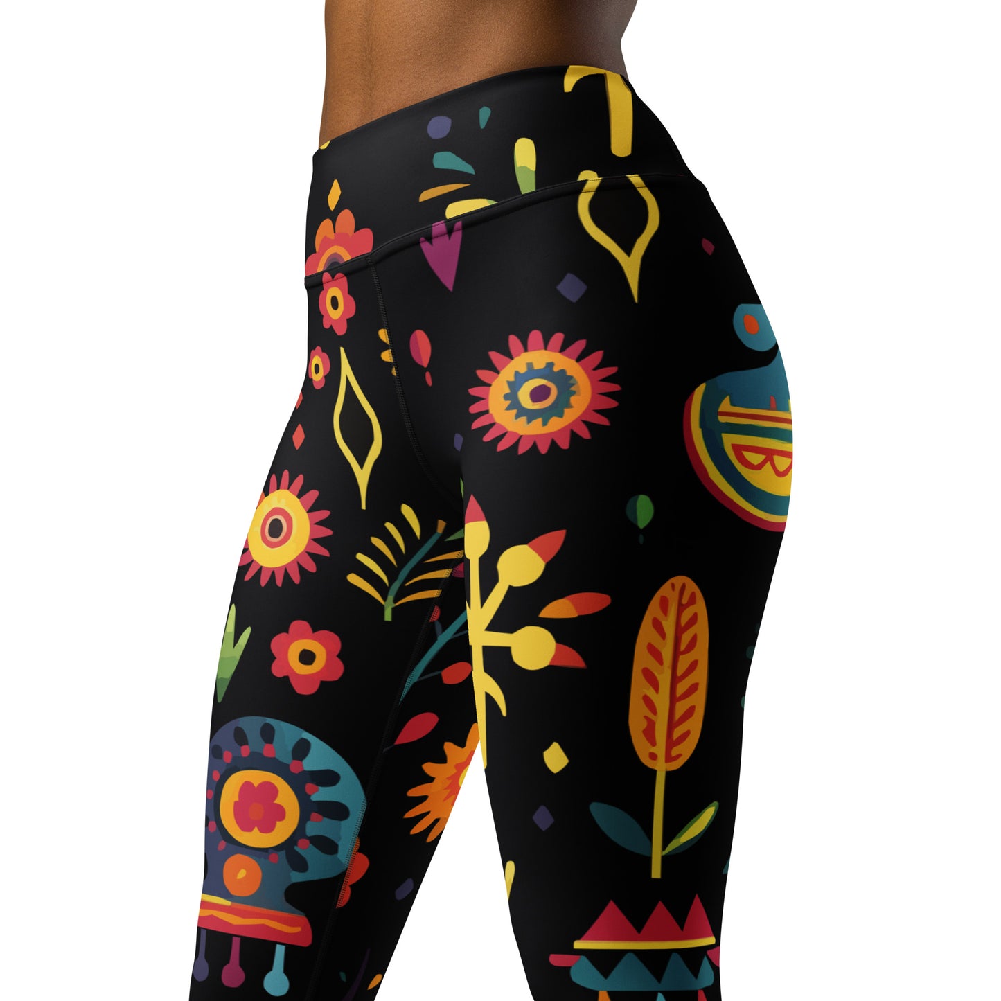 Traditional Mexican Art Pattern Yoga Leggings