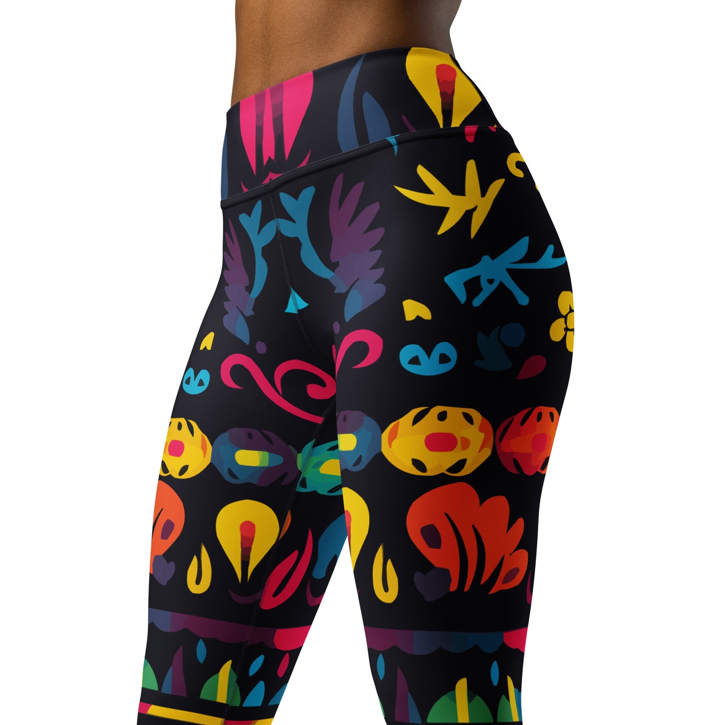 Latin Floral Folk Art Yoga Leggings #4