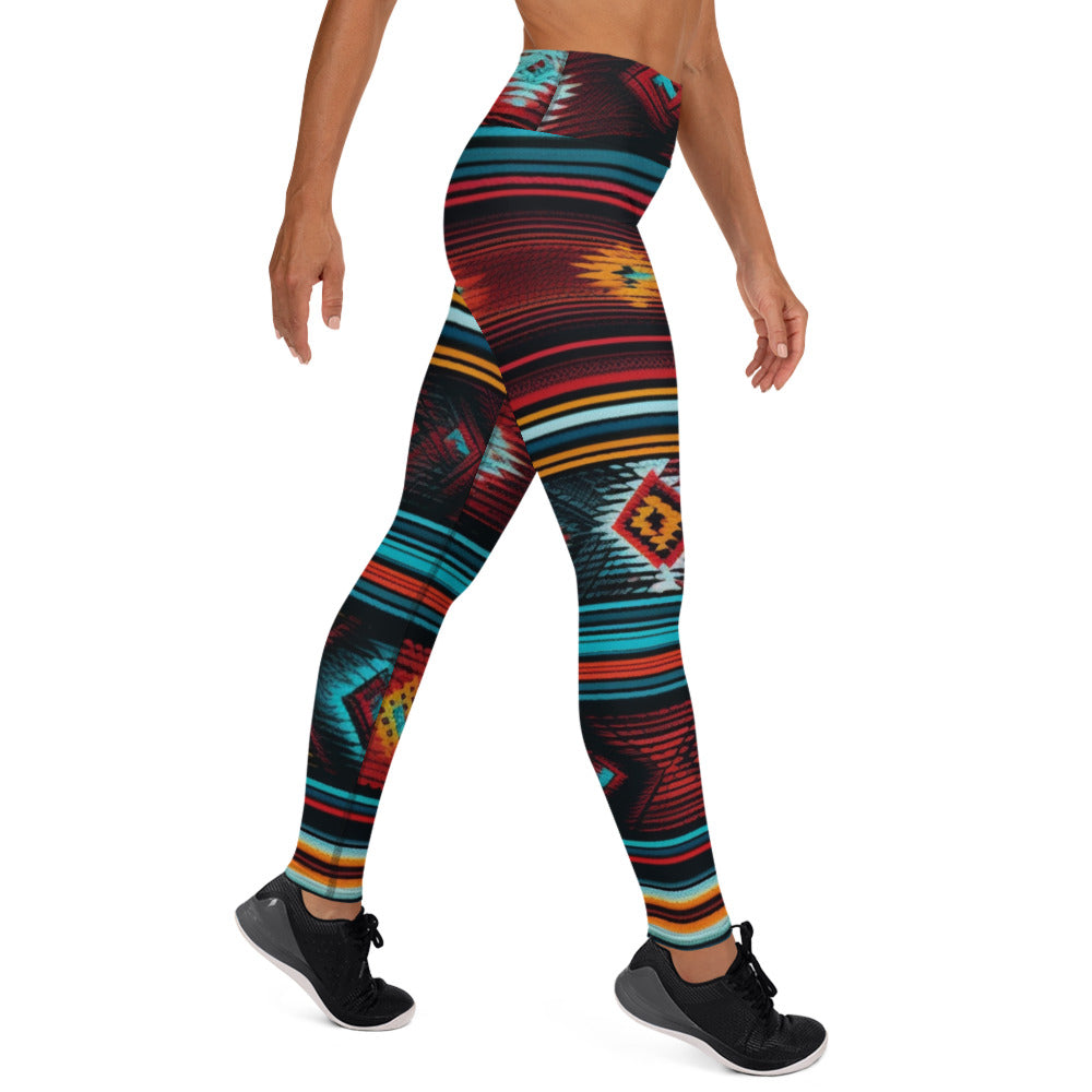 Geometric Mexican Art Style Yoga Leggings