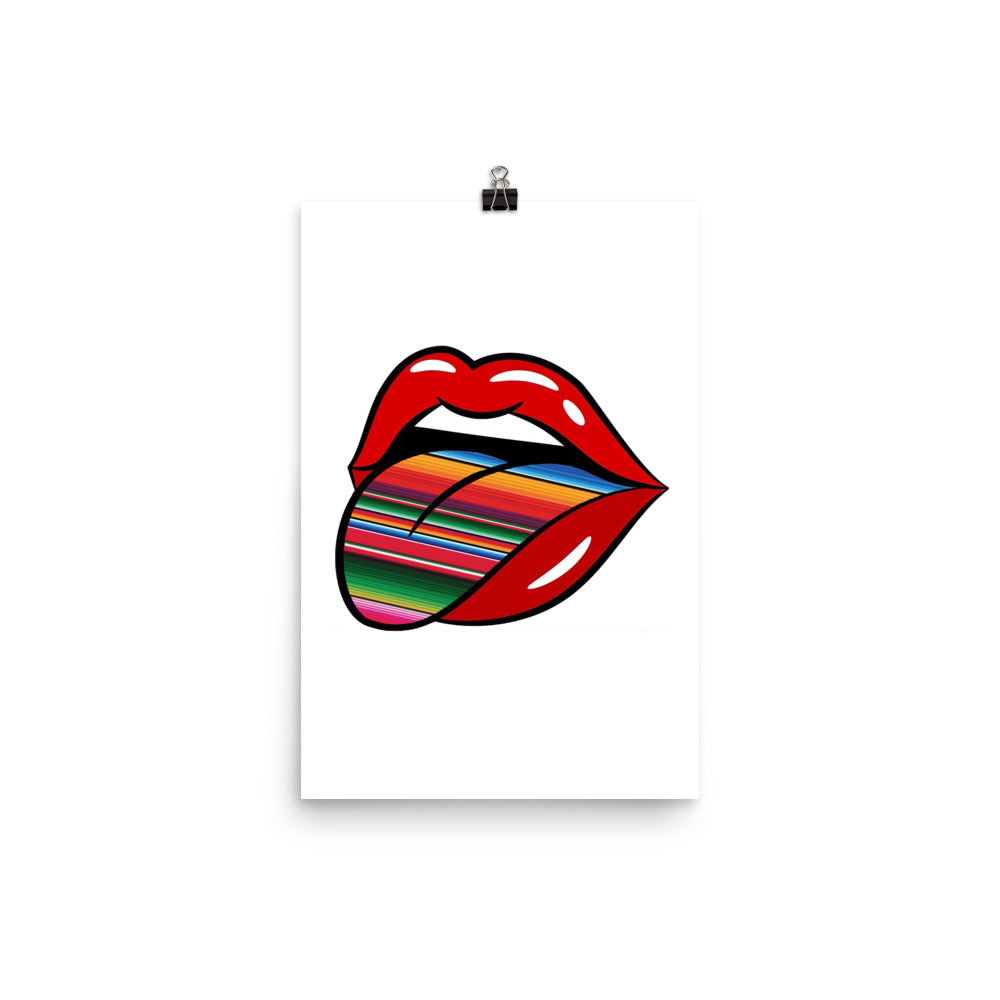 Mexican Serape Tongue & Lips Poster