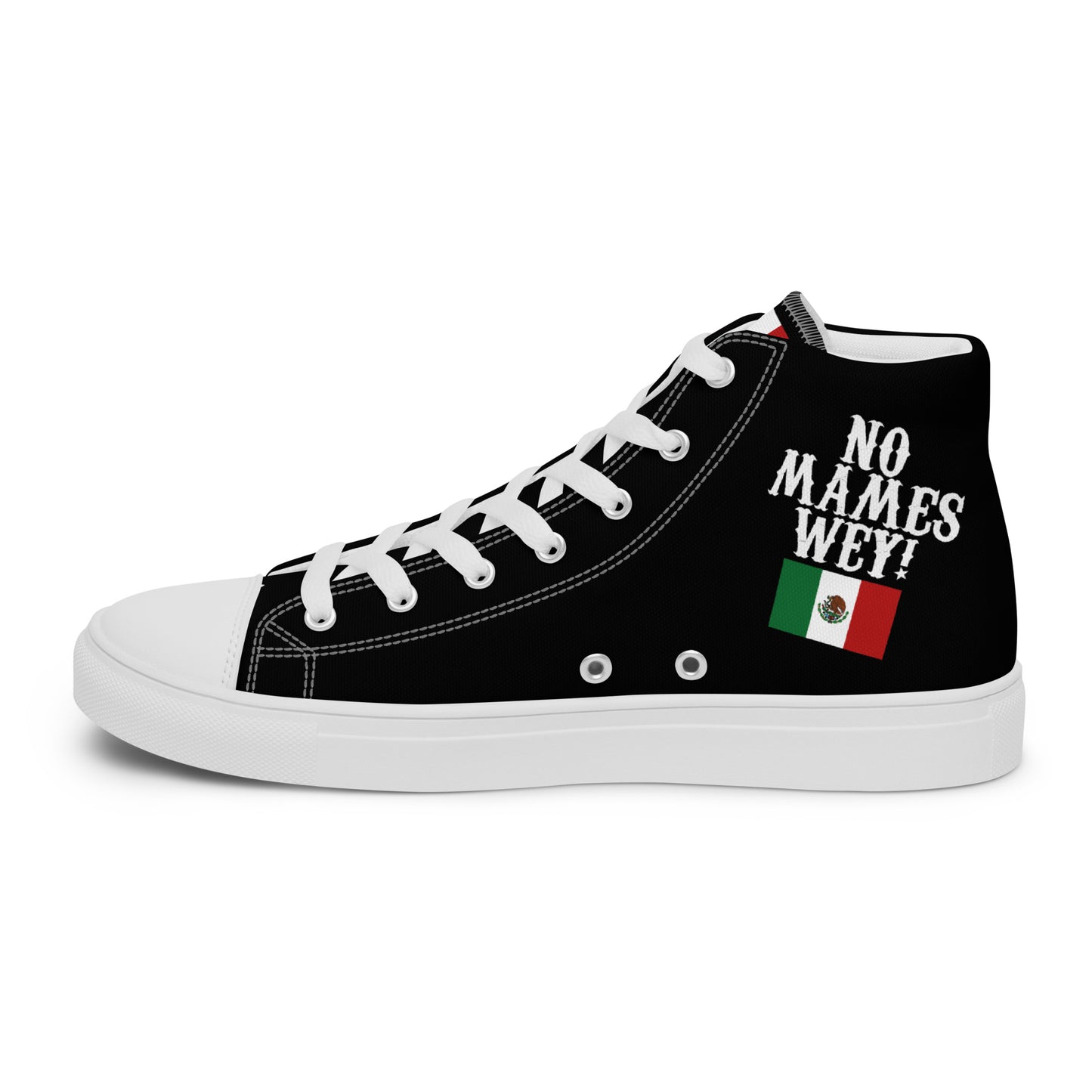 No Mames Wey! Mexican Flag Men’s high top canvas shoes