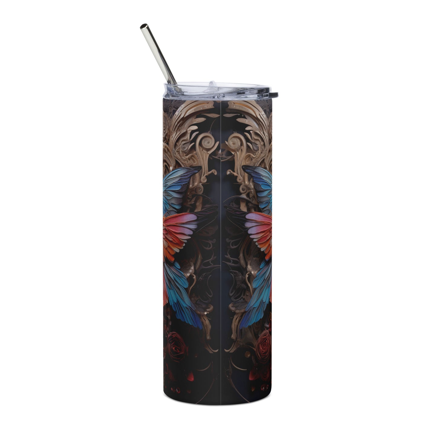 Angel Mexican Sugar Skull Stainless Steel Tumbler