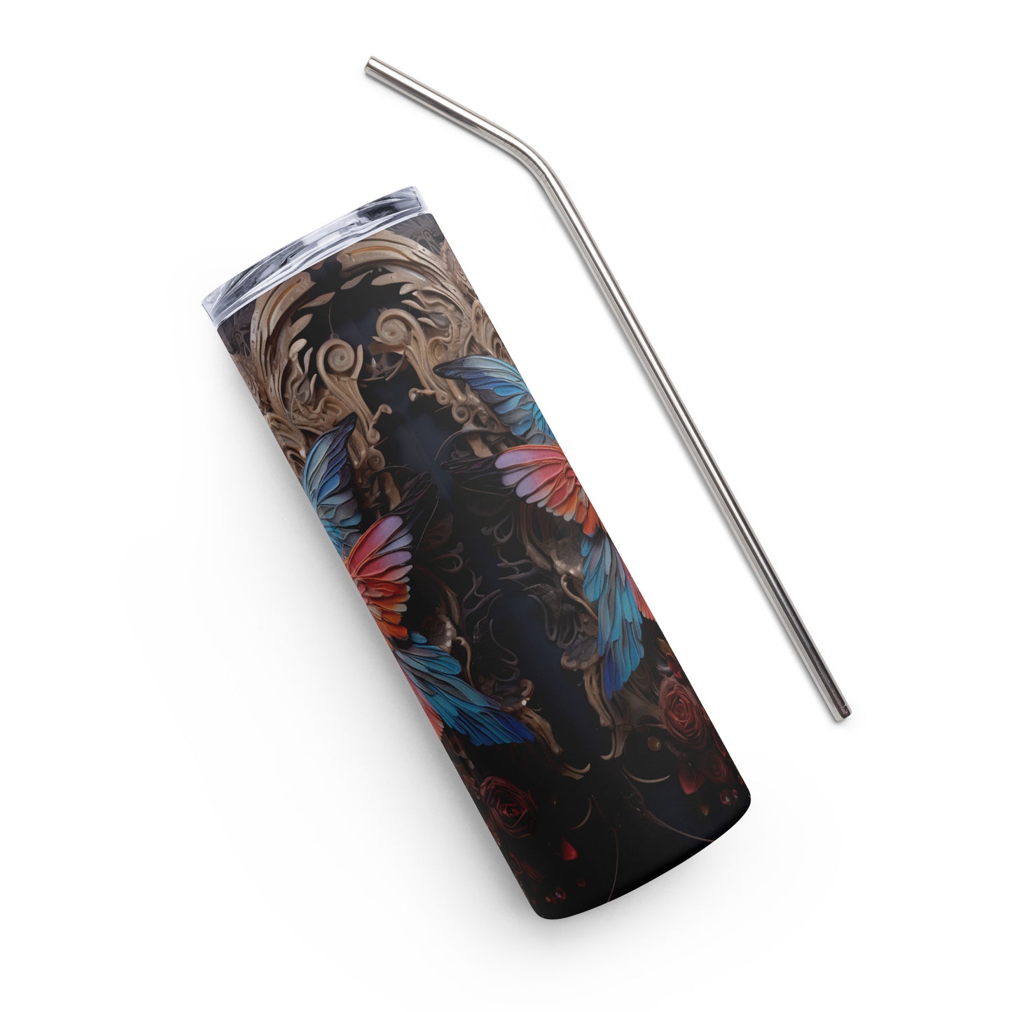 Angel Mexican Sugar Skull Stainless Steel Tumbler