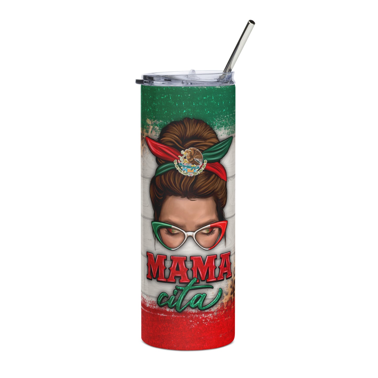 Mamacita Messy Bun Latina Stainless steel tumbler