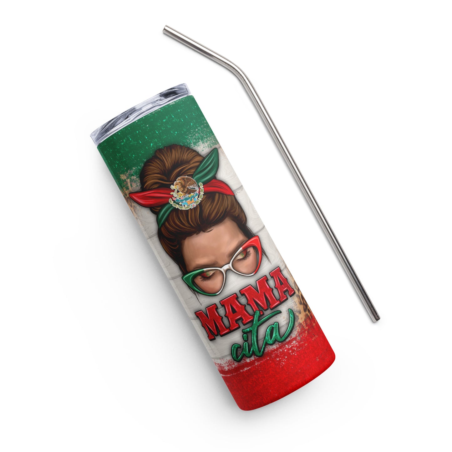 Mamacita Messy Bun Latina Stainless steel tumbler