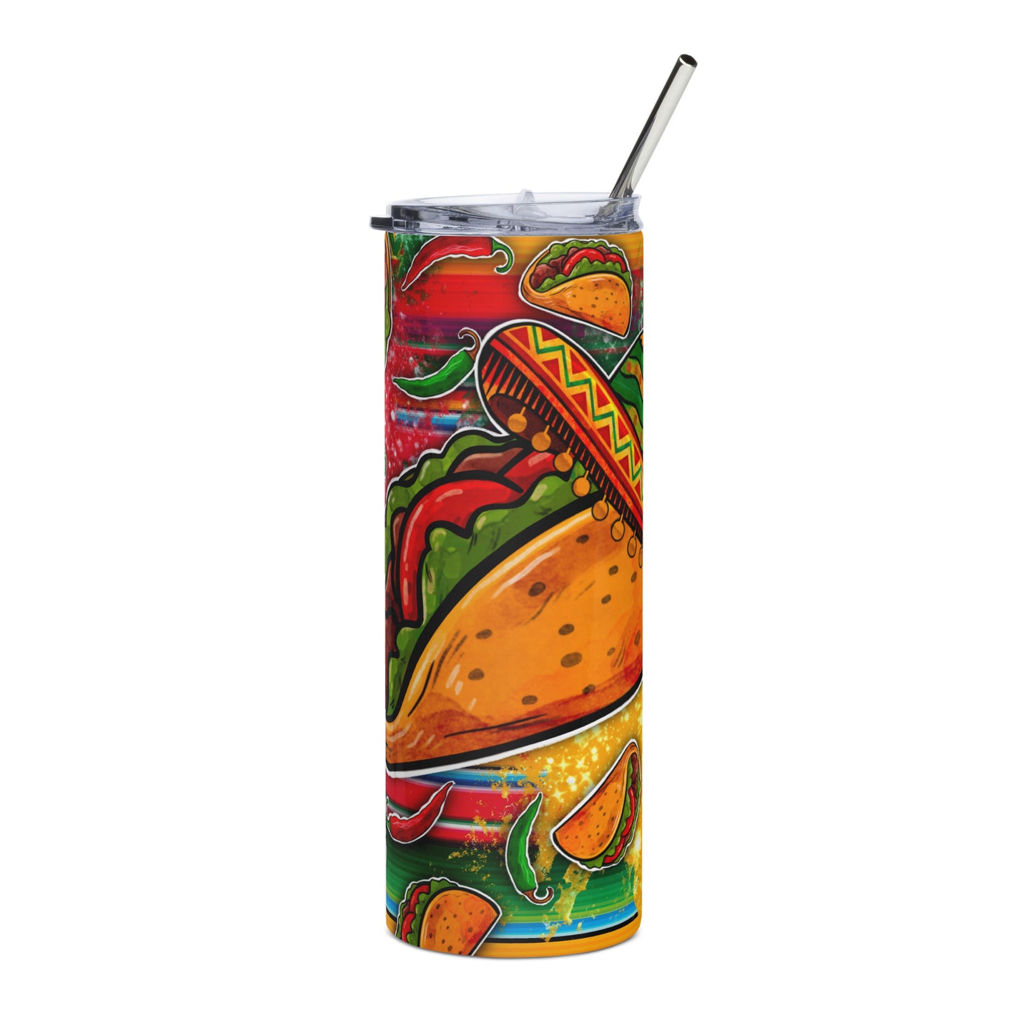 Tacos Y Sombrero Mexico Vibes Stainless steel tumbler