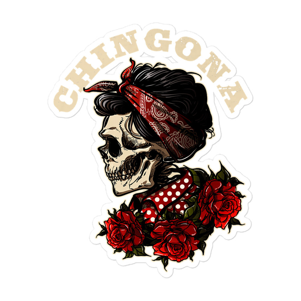 Chingona Red Roses & Bandana Sticker – House of Locos