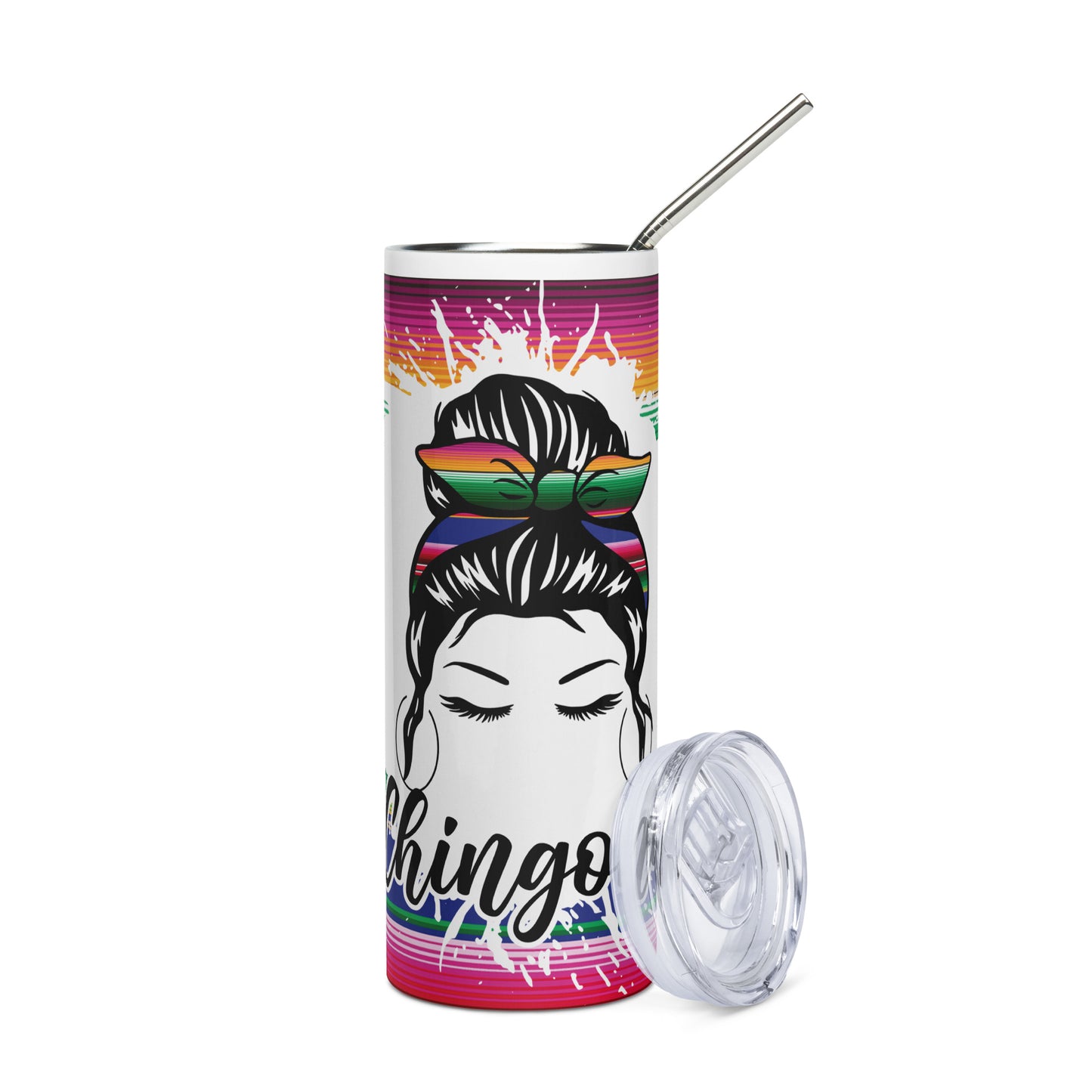 Mexican Serape Chingona Stainless steel tumbler