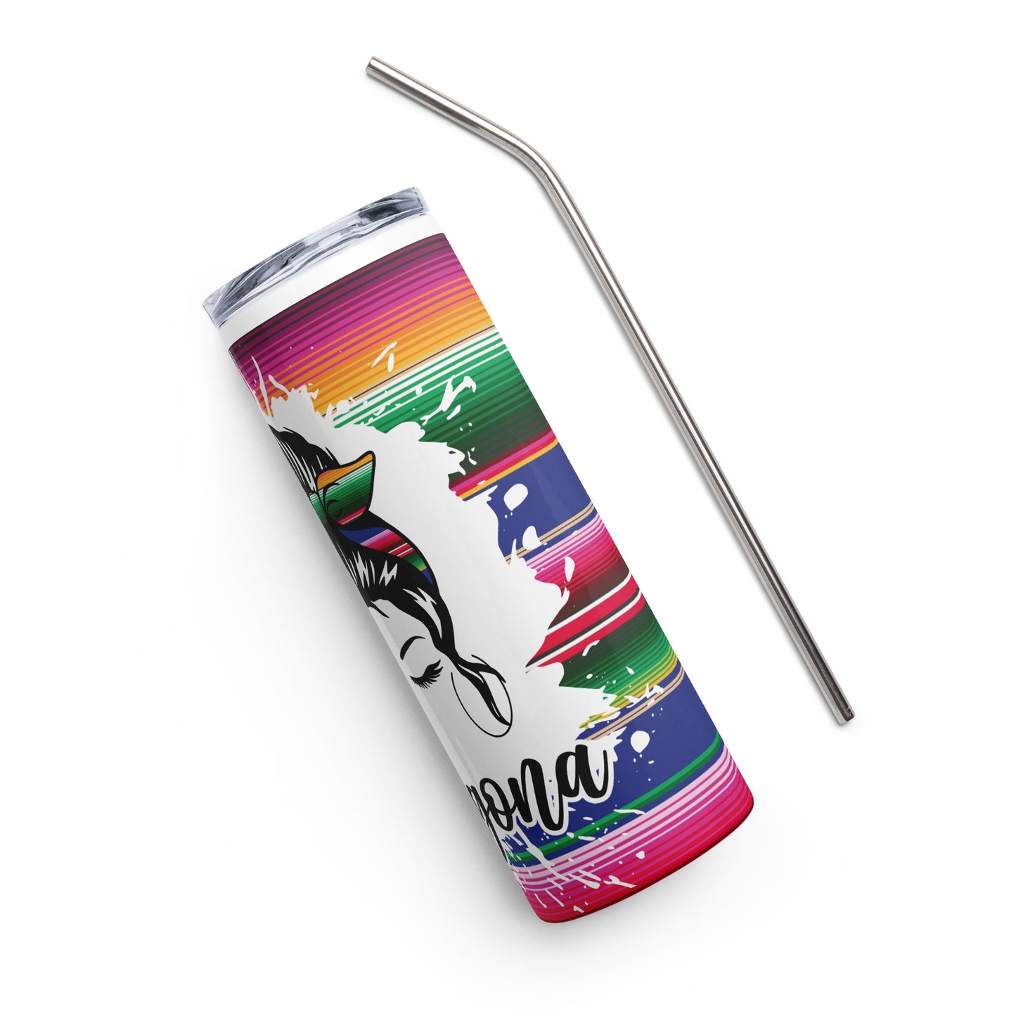 Mexican Serape Chingona Stainless steel tumbler