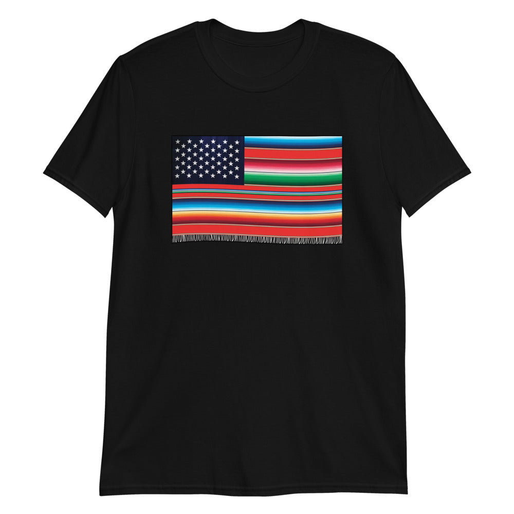 Cross Cultured Serape American Flag Unisex T-Shirt