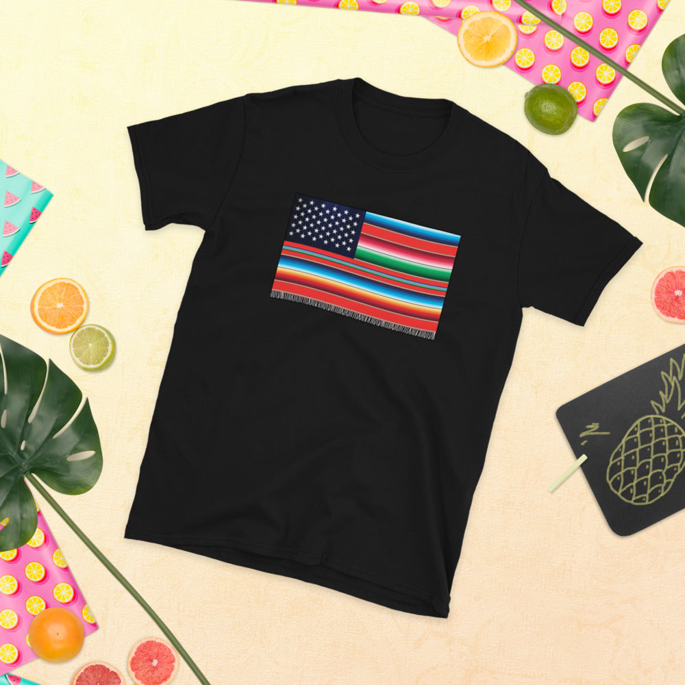 Cross Cultured Serape American Flag Unisex T-Shirt