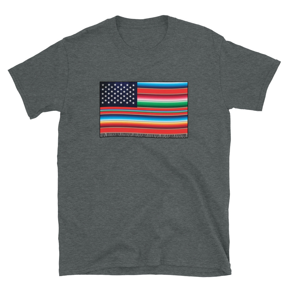 Cross Cultured Serape American Flag Unisex T-Shirt