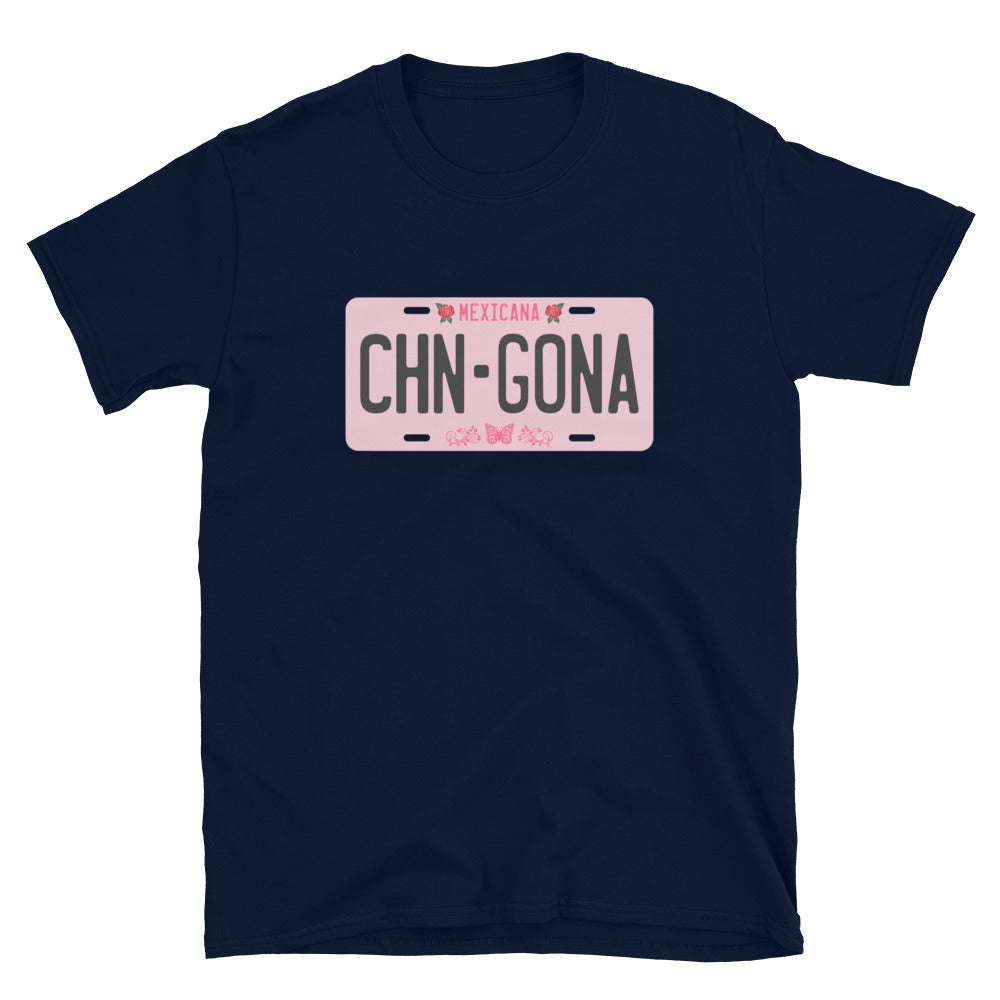 Mexicana Chingona License Plate T-Shirt