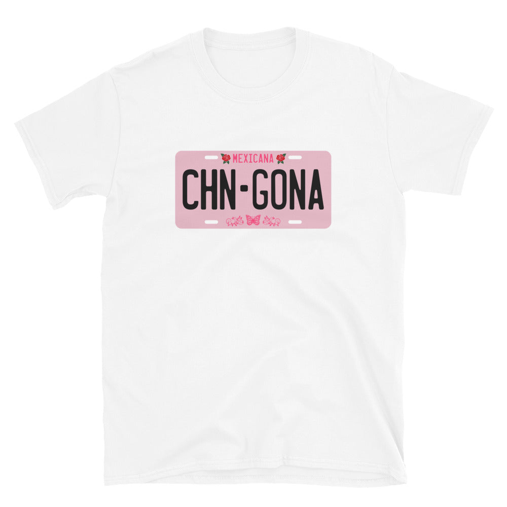 Mexicana Chingona License Plate T-Shirt