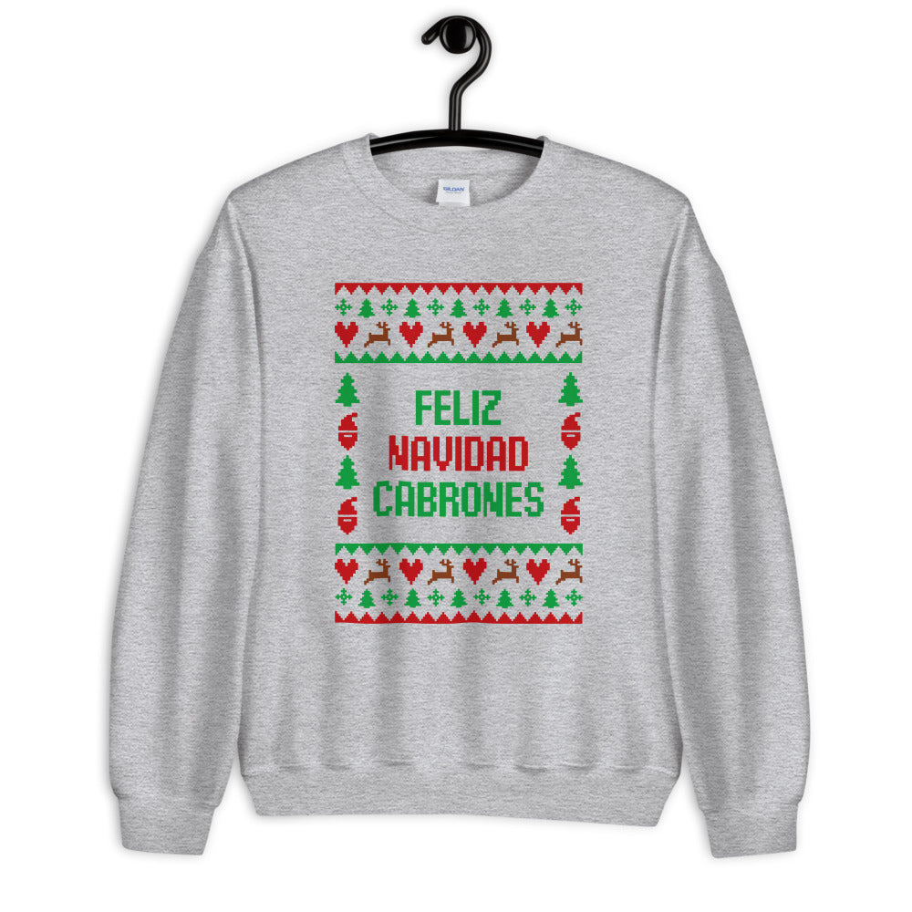 Feliz Navidad Cabrones Ugly Christmas Sweatshirt House of Locos