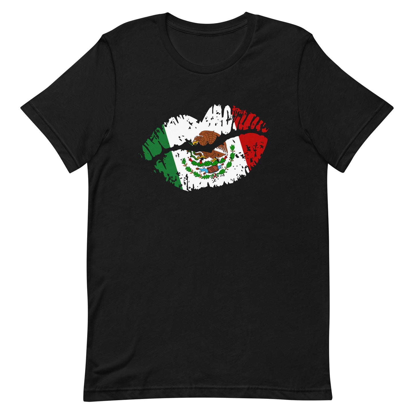 Mexico Flag on Kissing Lips T-Shirt Premium