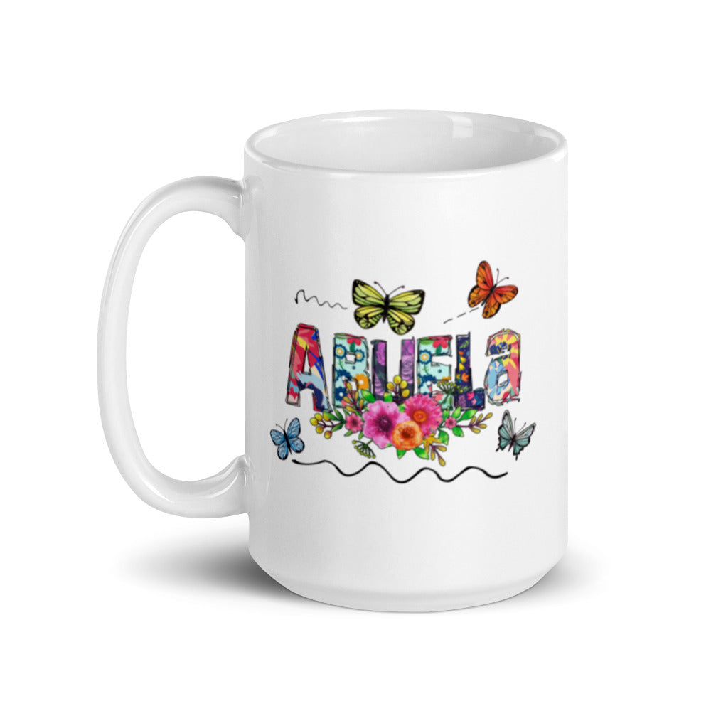 Abuela Butterflies White Coffee Mug