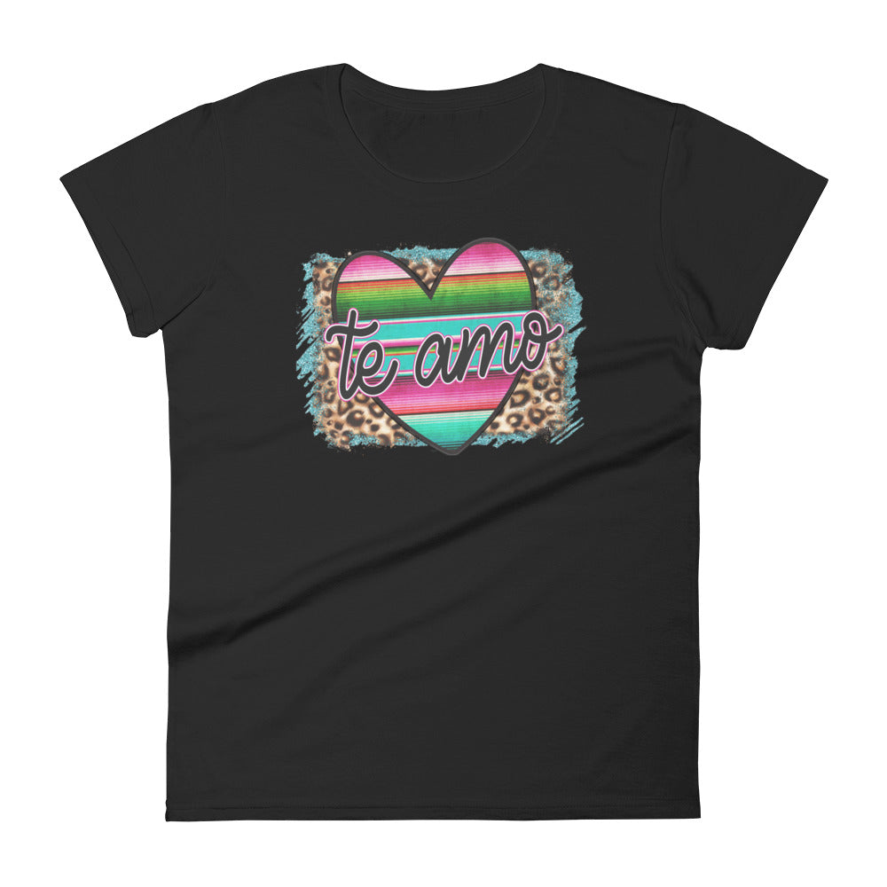 Te Amo Mexican Serape Heart T-Shirt for Women