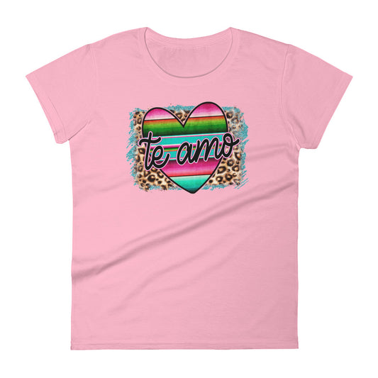 Te Amo Mexican Serape Heart T-Shirt for Women