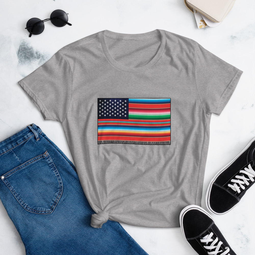 Cross Cultured Serape American Flag T-Shirt