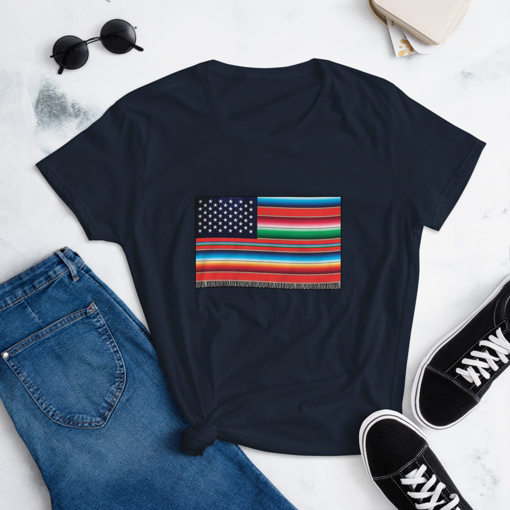 Cross Cultured Serape American Flag T-Shirt