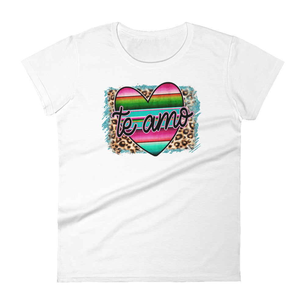 Te Amo Mexican Serape Heart T-Shirt for Women